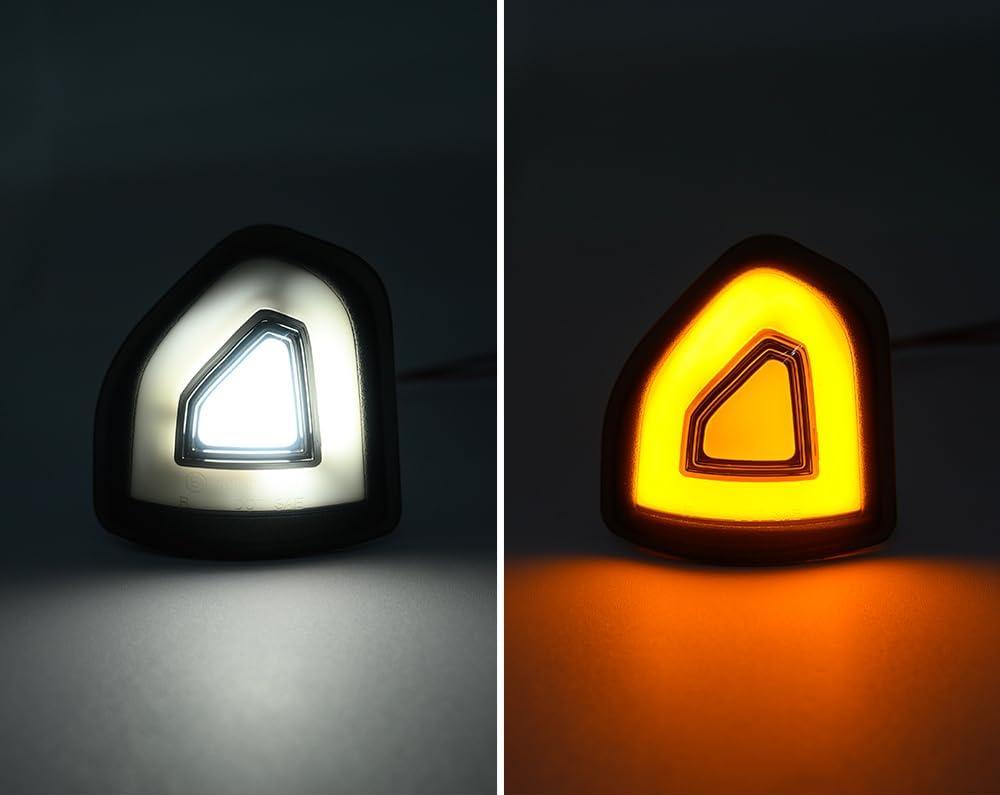 2009-2024 Ram 1500 2500 HD Smoked White Amber LED Tow Mirror Lights - AutoLEDTech.com