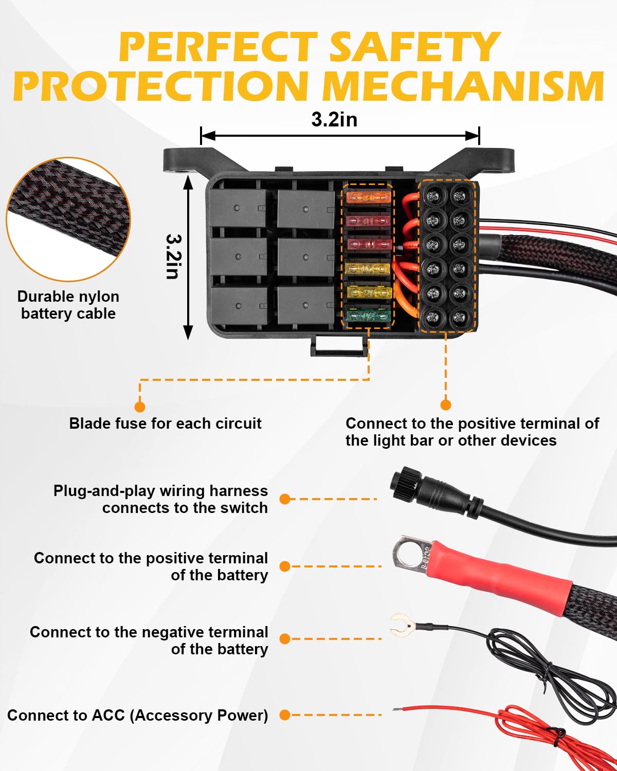6 Gang Switch Control Panel 12V Relay System - AutoLEDTech.com