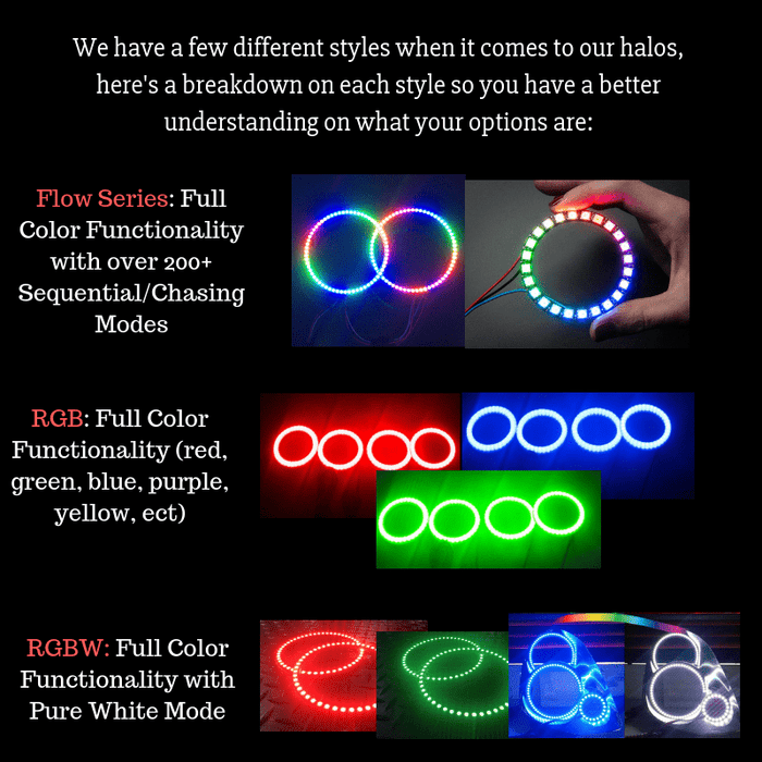 60mm-180mm RGBW LED Halo Rings - AutoLEDTech.com