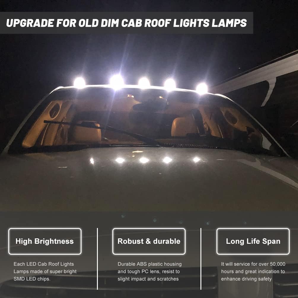 2017-2022 Ford F250 F350 Super Duty Clear Smoked White Amber LED Roof Cab Lights