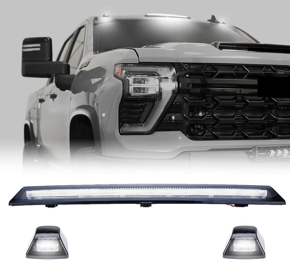 2020-2026+ GMC Sierra HD 2500 Smoked White Amber SCANNING LED Side Markers - AutoLEDTech.com