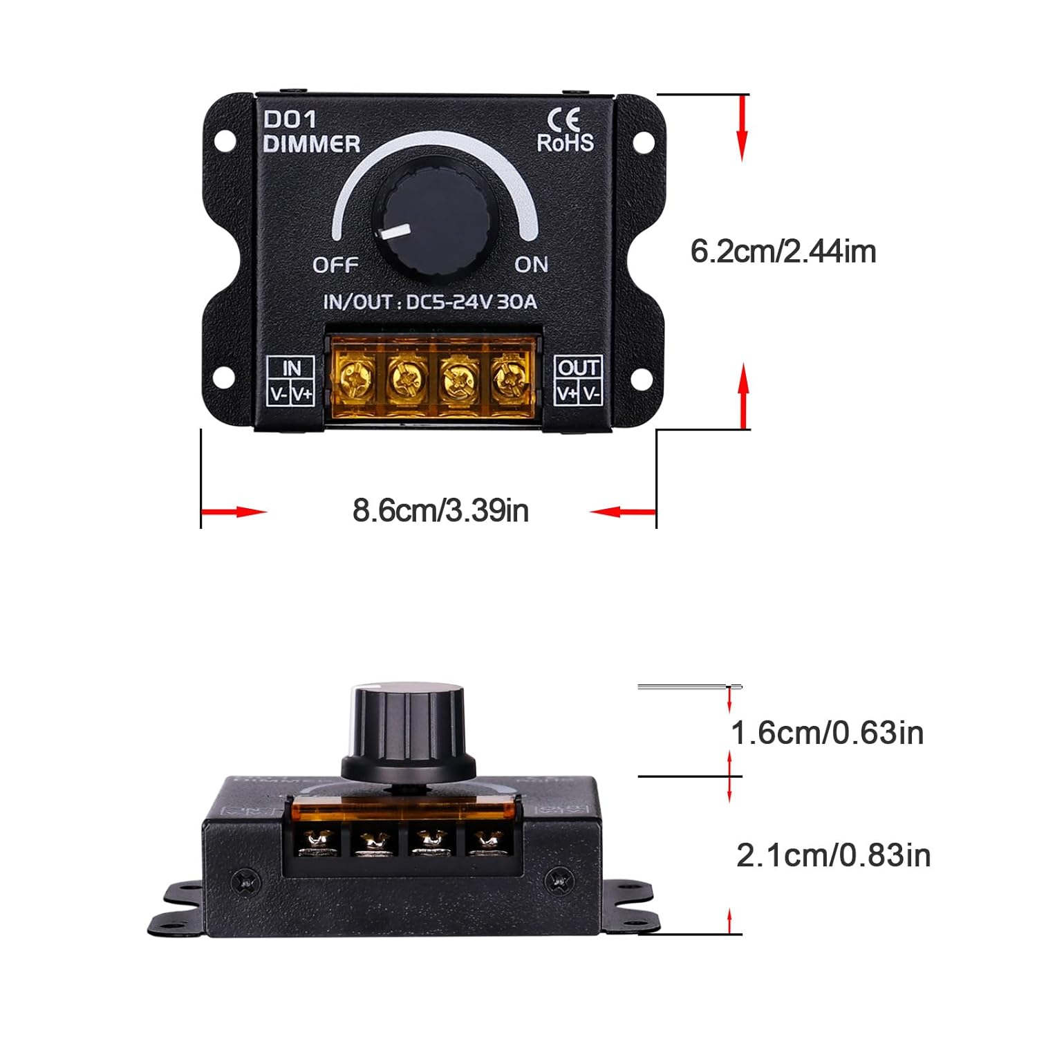 LED Dimmer Controller +  Handheld Remote For LED Grill Accent Lights Kits