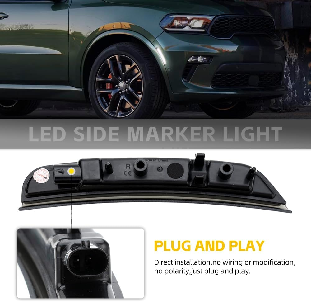 2021-2026+ Dodge Durango Clear Smoked White Amber LED Side Markers