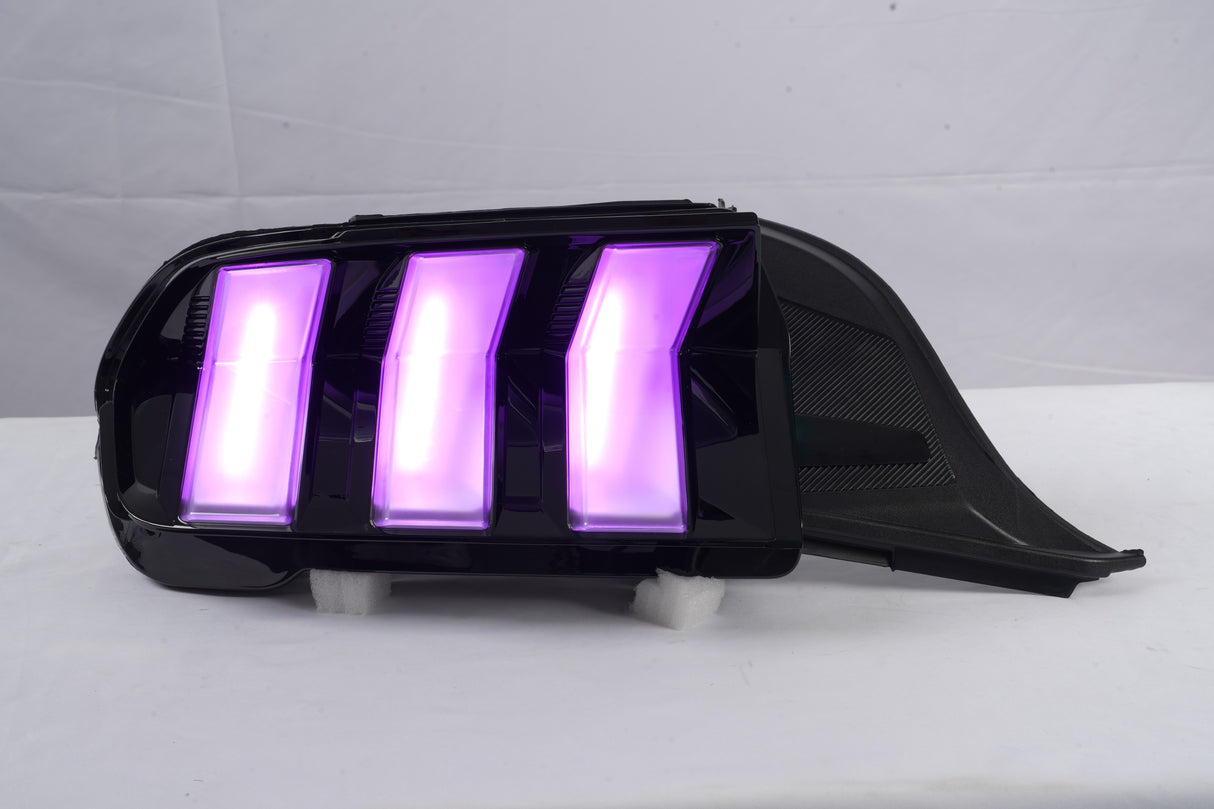 2024-2026+ Ford Mustang S650 RGB Flow Smoked Clear LED Tail Lights - AutoLEDTech.com