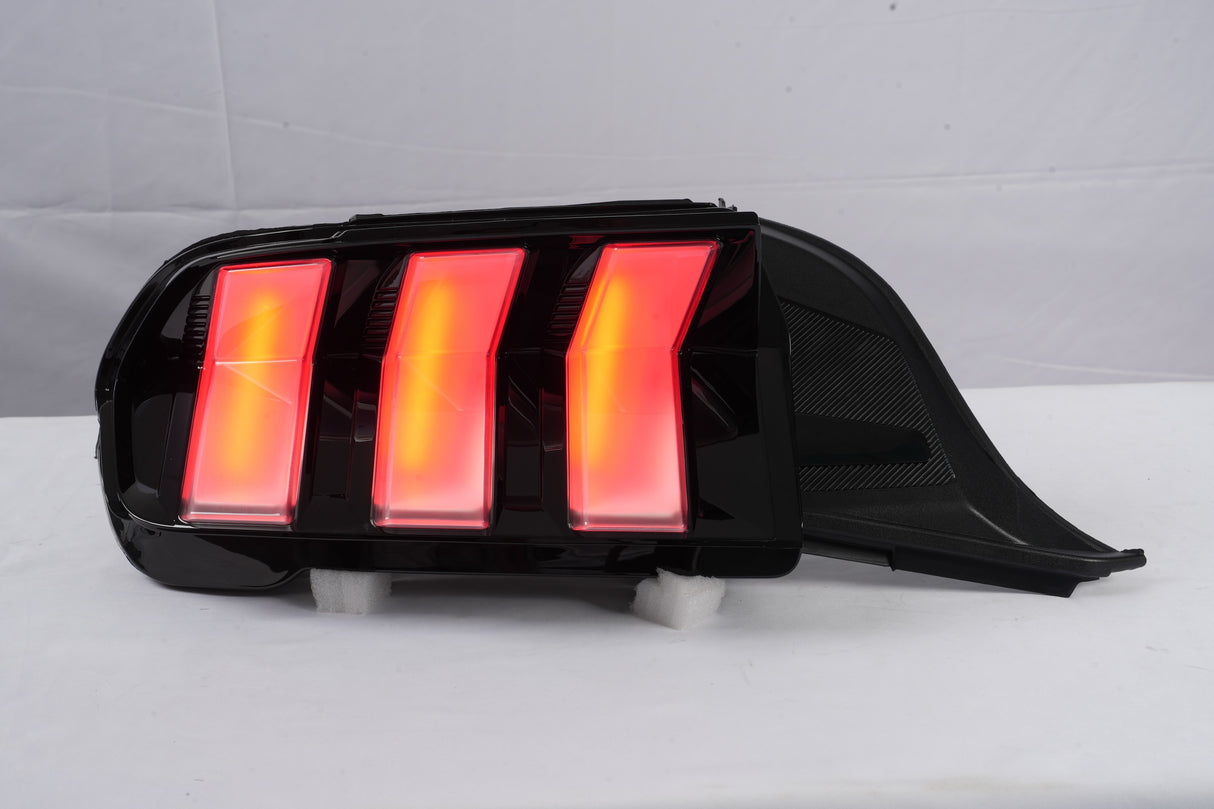 2024-2026+ Ford Mustang S650 RGB Flow Smoked Clear LED Tail Lights - AutoLEDTech.com
