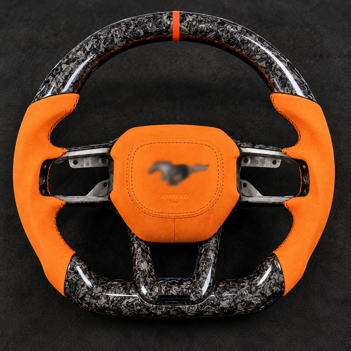2024-2027+ Ford Mustang Custom Carbon Fiber LED Steering Wheel - AutoLEDTech.com