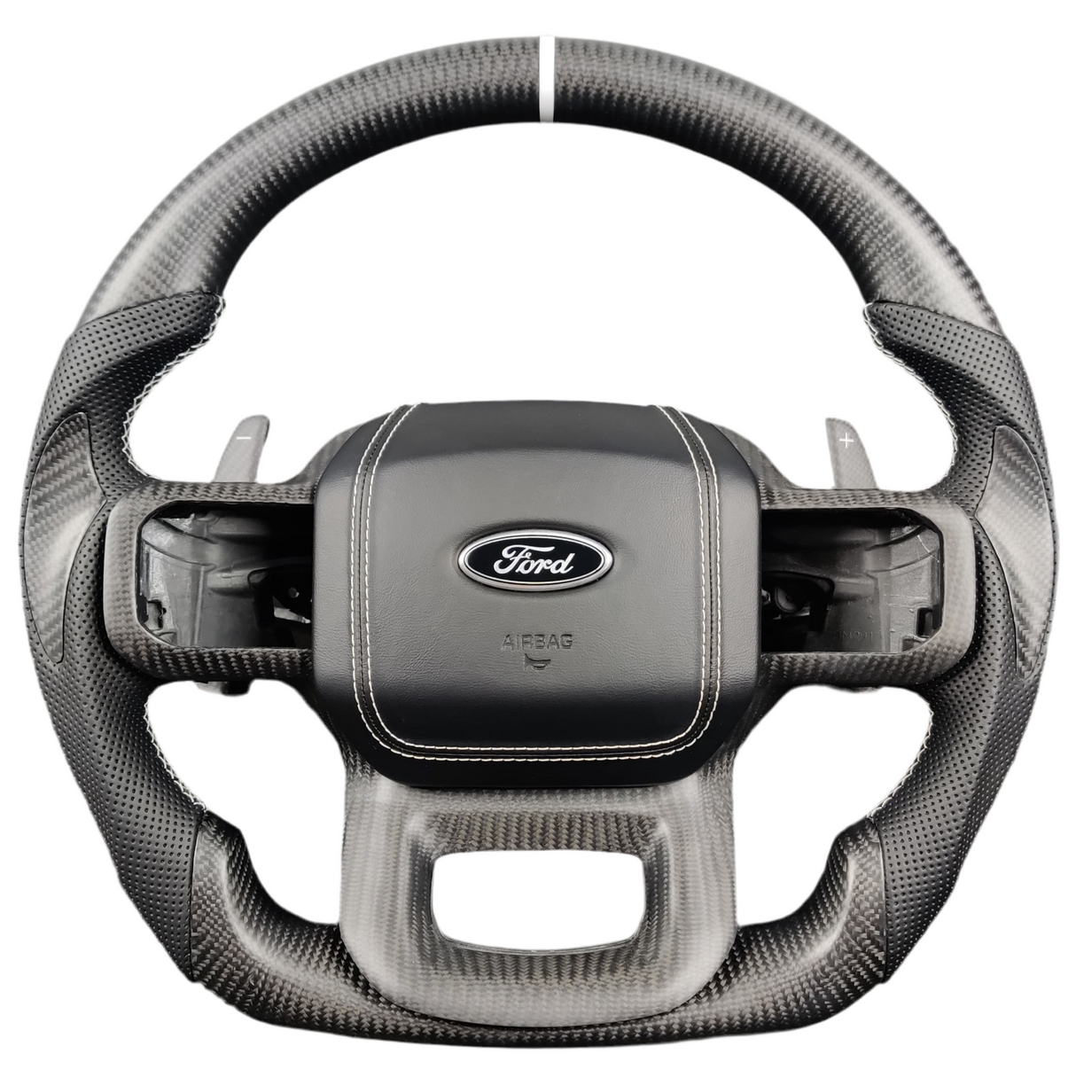 2023-2026+ Ford Super Duty F250 Custom Carbon Fiber Steering Wheel - AutoLEDTech.com
