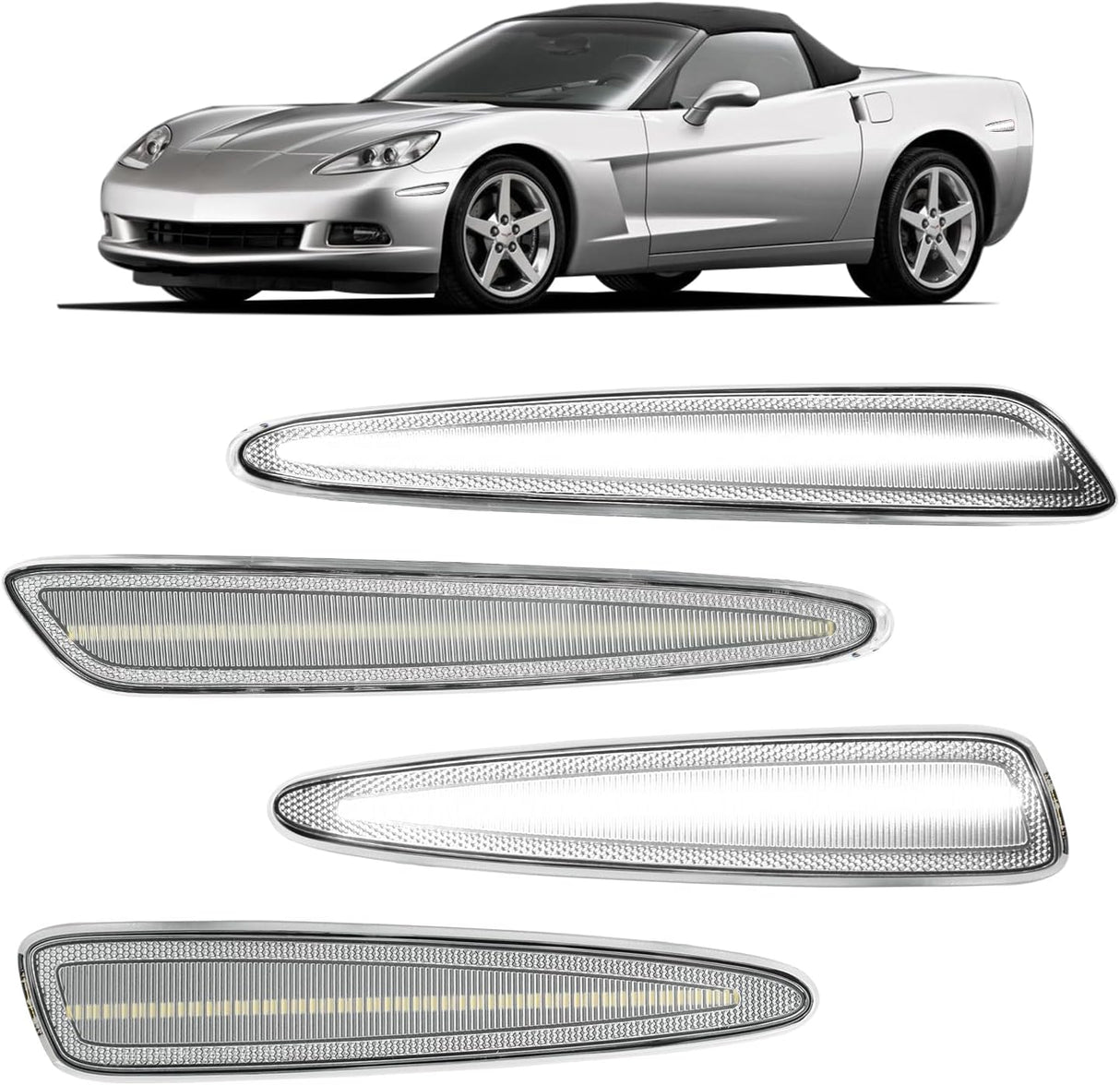 2005-2013 Chevrolet C6 Corvette Clear or Smoked LED Sidemarker Lights