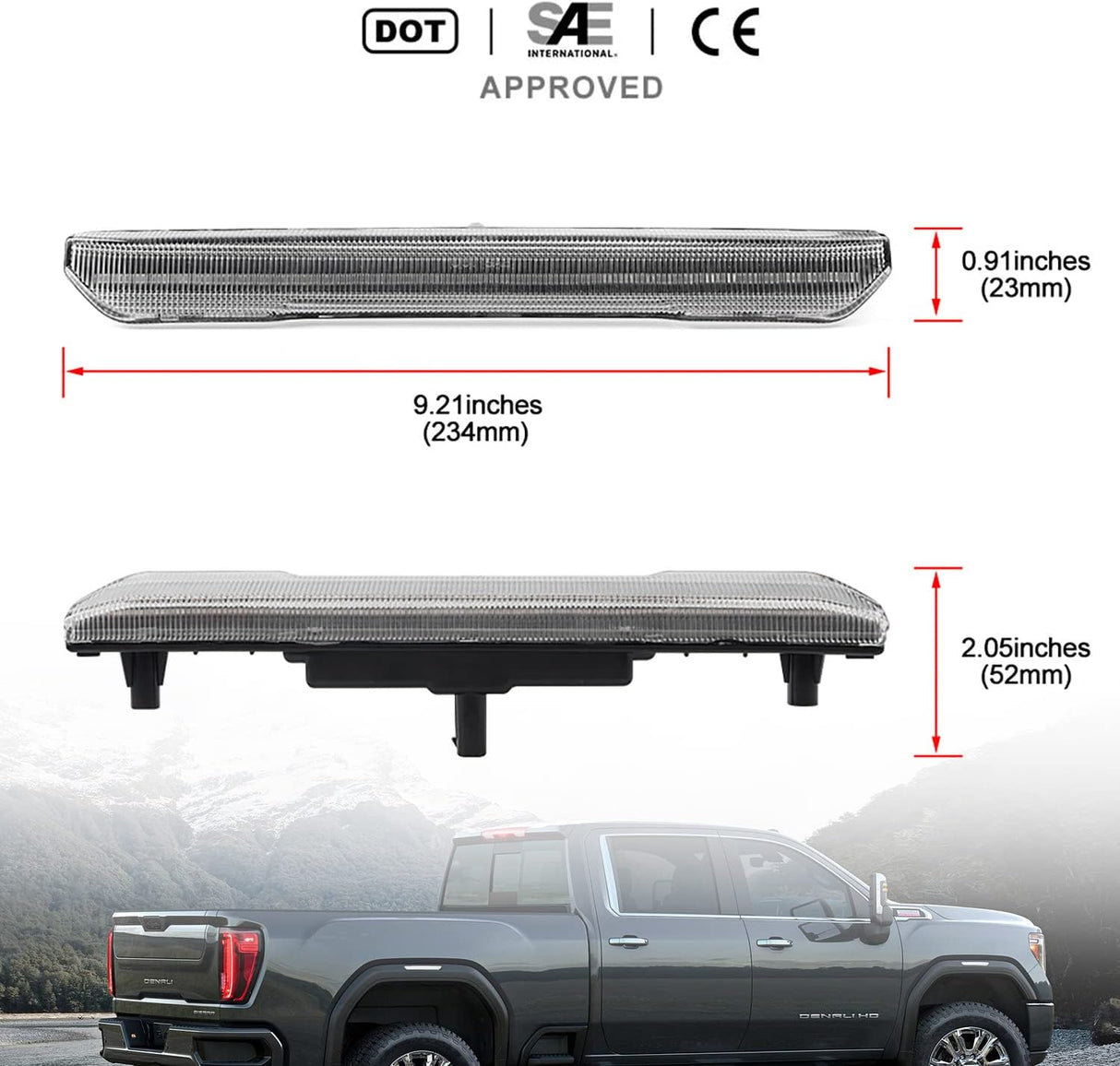 2023-2026+ GMC Canyon Smoked White Amber SCANNING LED Side Markers - AutoLEDTech.com
