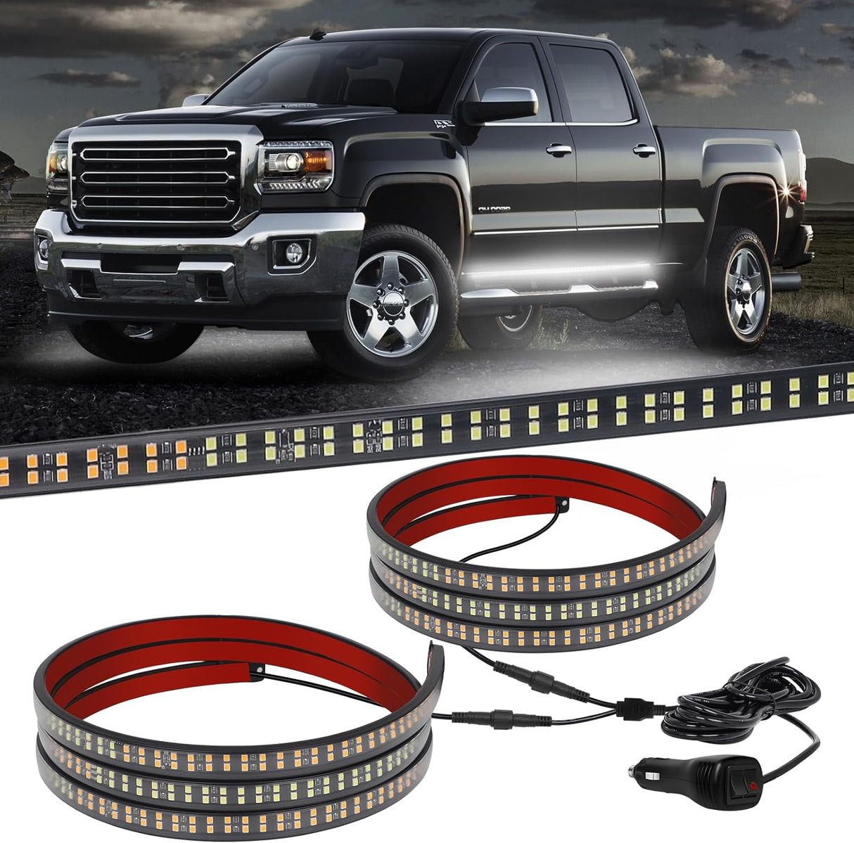 LED Strobe Rocker Lights Running Board Strips (70")