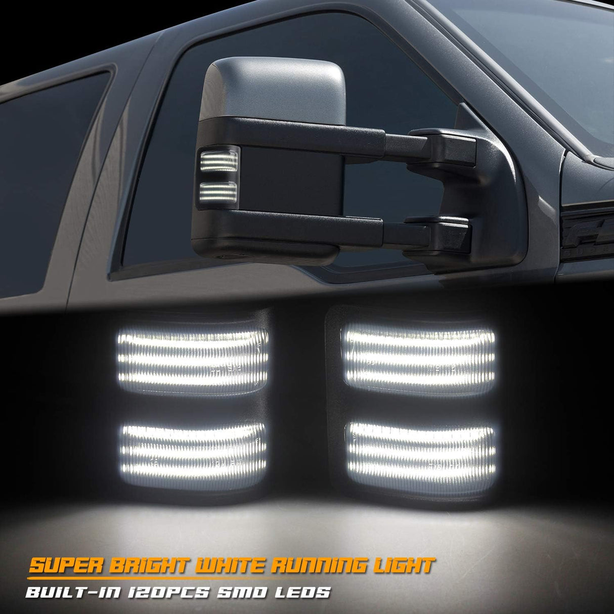 2008-2016 Ford F250 Super Duty Switchback LED Smoked Mirror Lights - AutoLEDTech.com