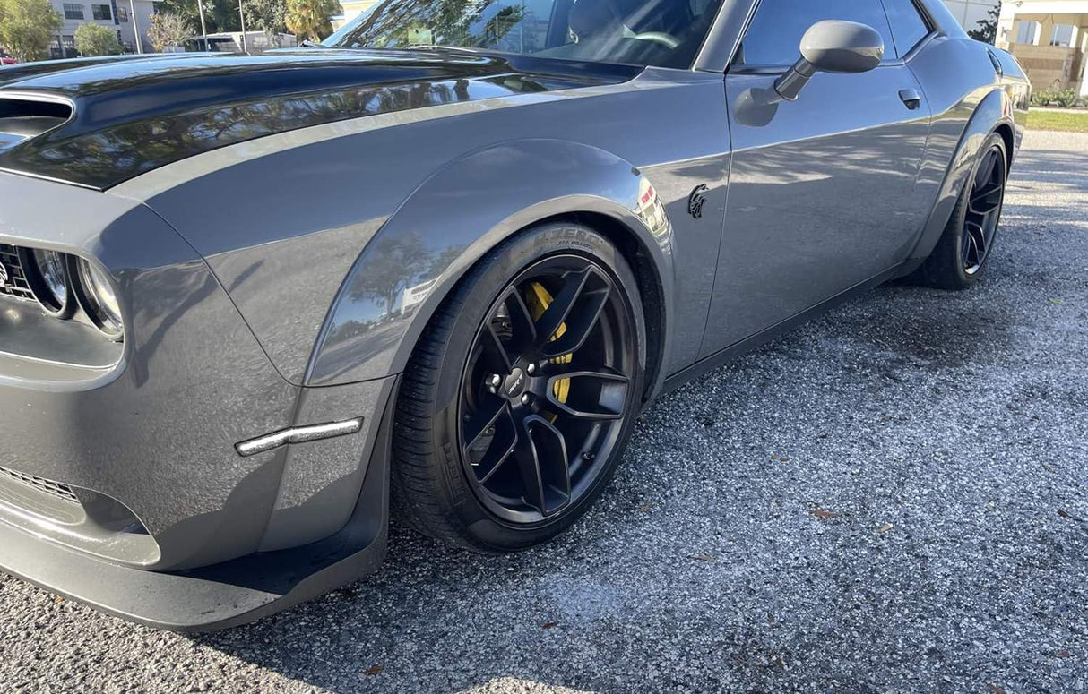 2015-2023 Dodge Challenger Widebody SCANNING White LED Smoked Side Marker Lights