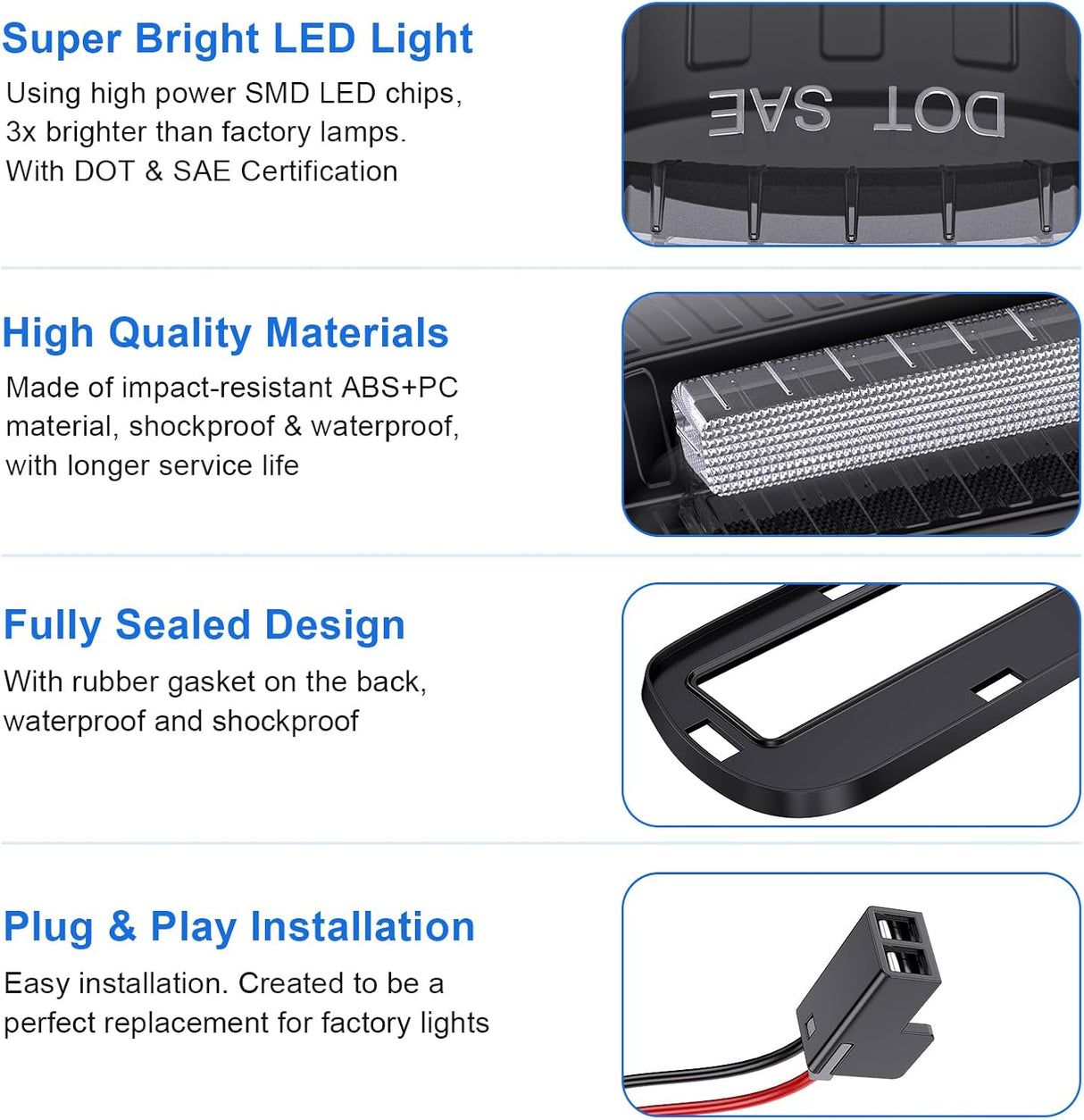2000-2006 GMC Chevy HD Smoked White Amber LED Roof Cab Lights - AutoLEDTech.com