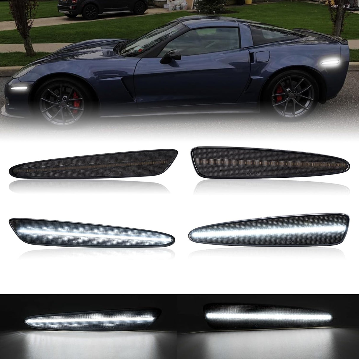 2005-2013 Chevrolet C6 Corvette Clear or Smoked LED Sidemarker Lights