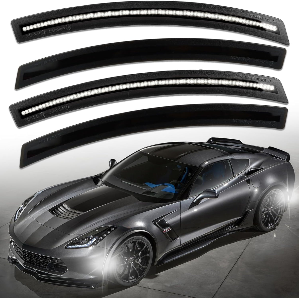 2014-2019 Chevrolet C7 Corvette Clear or Smoked LED Sidemarkers Rear Bumper Lights