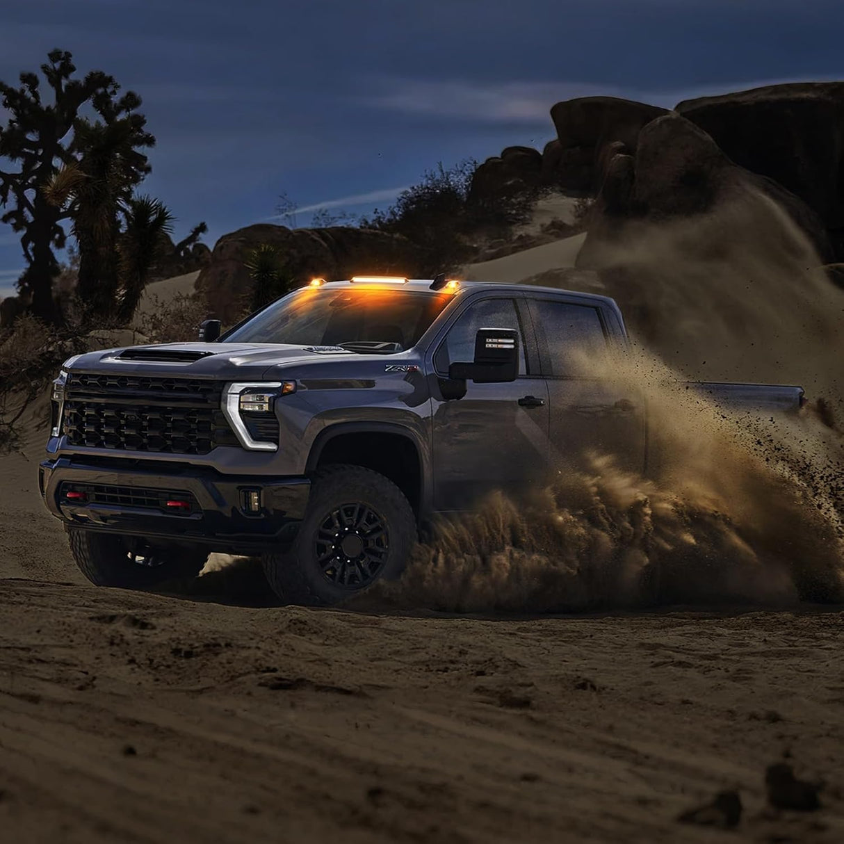 2020-2026+ GMC Chevy HD Smoked White Amber LED Roof Cab Lights - AutoLEDTech.com