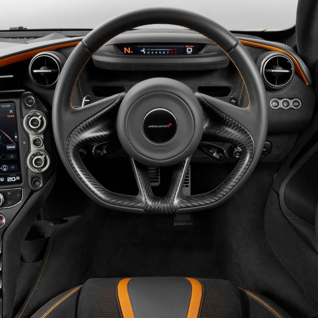 Mclaren 720S 765LT Custom Carbon Fiber Steering Wheel - AutoLEDTech.com