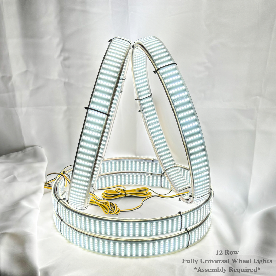 6 or 12 Row Scanning + Turn White LED Wheel Ring Lights Kit