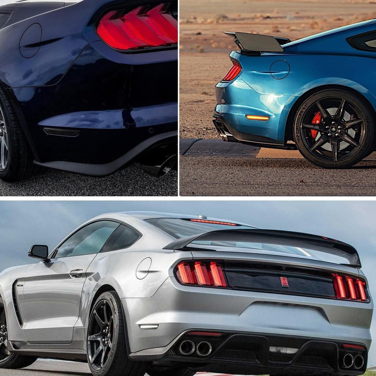 2015-2017 Ford Mustang Smoked Clear Sequential Switchback LED Side Marker Lights