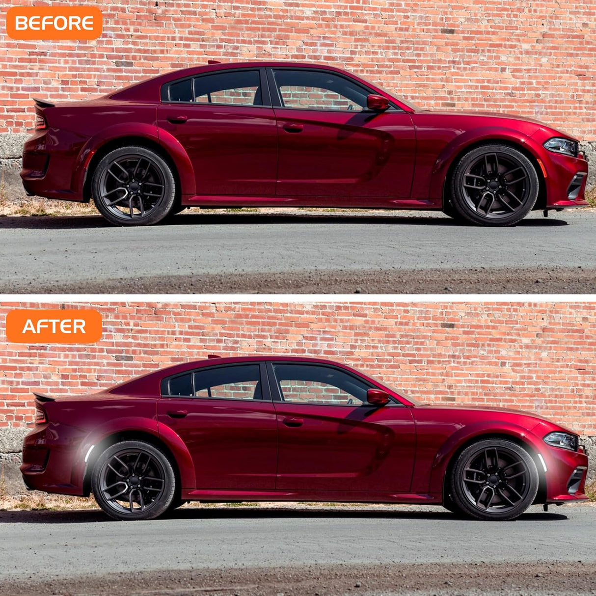 2015-2023 Dodge Charger SCANNING White LED Smoked Side Marker Lights