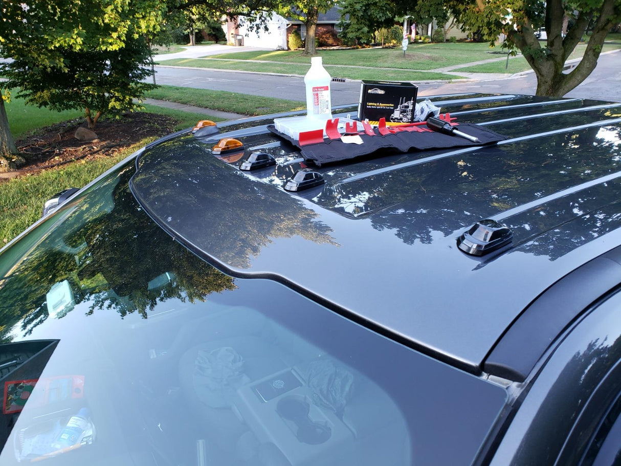 2017-2022 Ford F250 F350 Super Duty Clear Smoked White Amber LED Roof Cab Lights