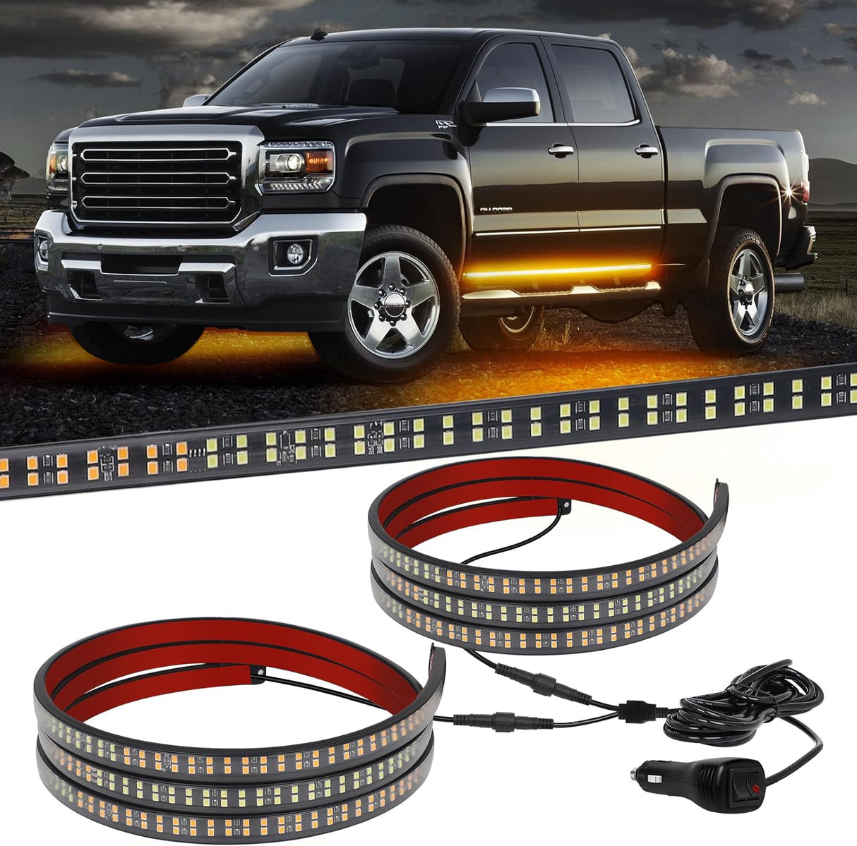 LED Strobe Rocker Lights Running Board Strips (70")