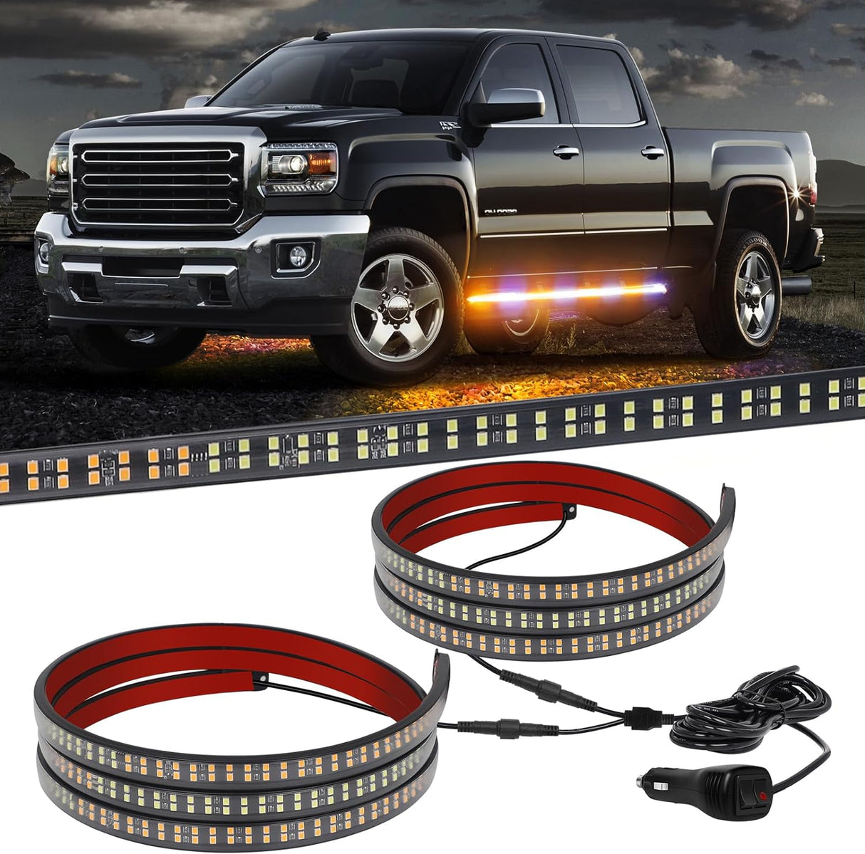LED Strobe Rocker Lights Running Board Strips (70")