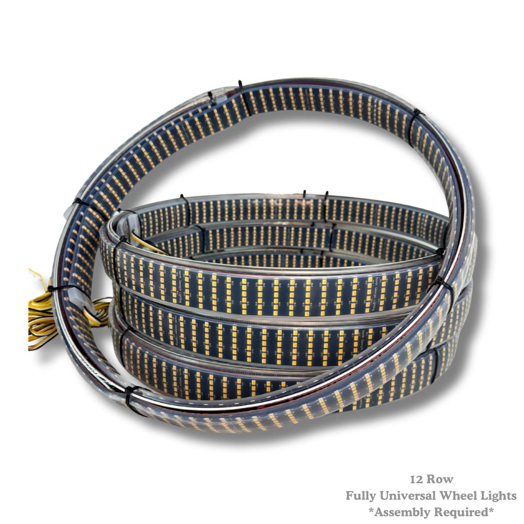 6 or 12 Row Scanning + Turn White LED Wheel Ring Lights Kit