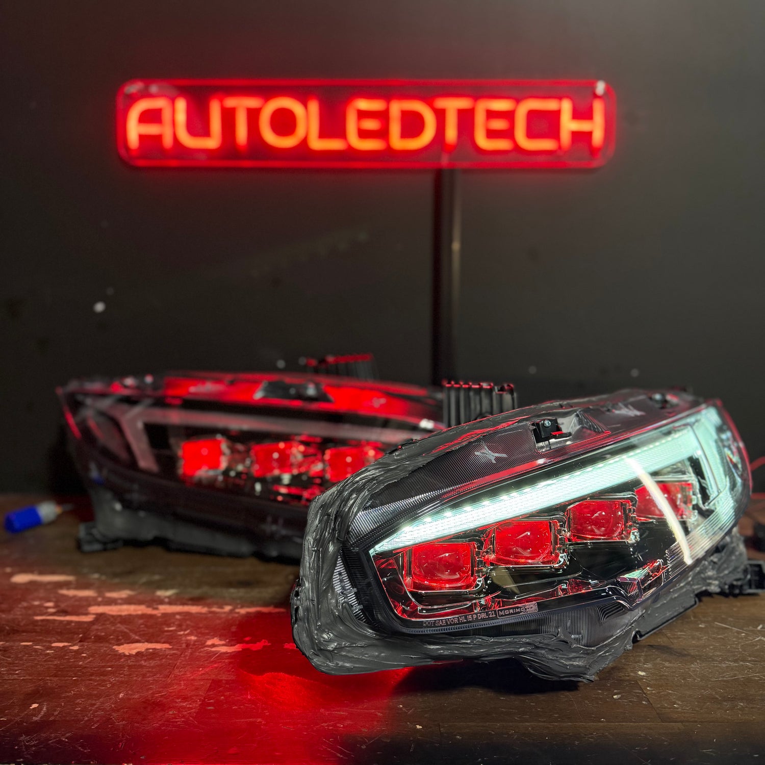 2016-2021 Honda Civic RGBW Flow Series XB LED Projector DRL Headlights