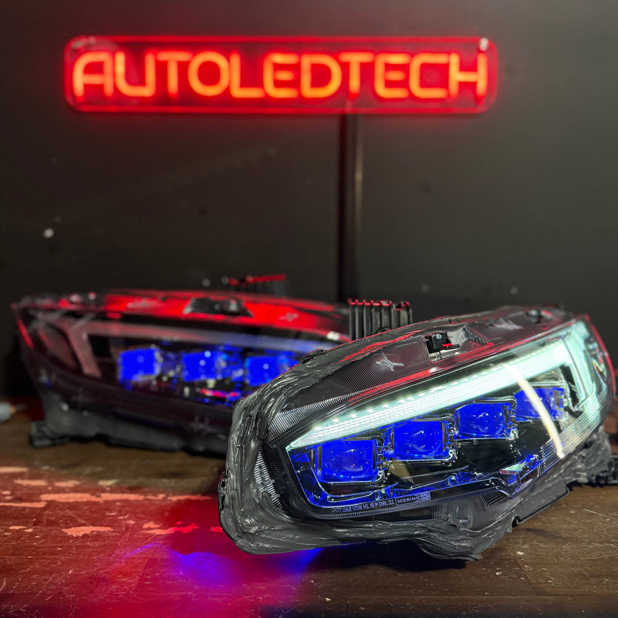 2016-2021 Honda Civic RGBW Flow Series XB LED Projector DRL Headlights
