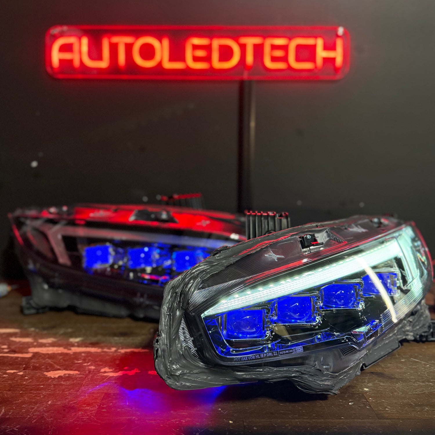 2016-2021 Honda Civic RGBW Flow Series XB LED Projector DRL Headlights