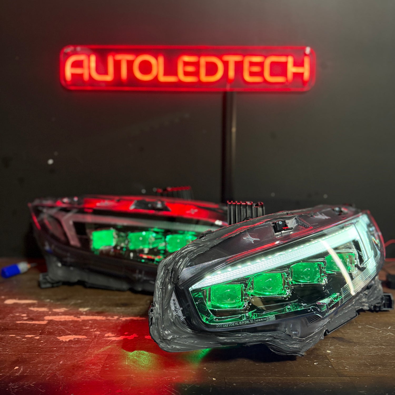 2016-2021 Honda Civic RGBW Flow Series XB LED Projector DRL Headlights