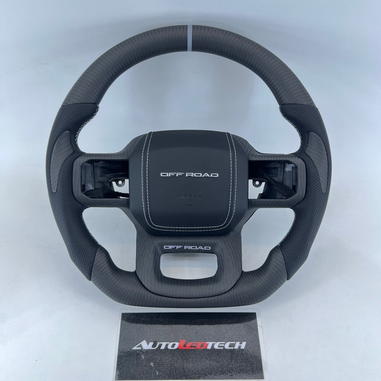 2021-2026+ Ford F150 & Raptor Custom Carbon Fiber LED Steering Wheel - AutoLEDTech.com