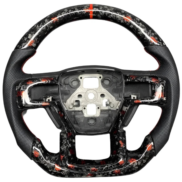 2009-2014 Ford Raptor & F150 Custom Carbon Fiber Steering Wheel w/ LED Display - AutoLEDTech.com