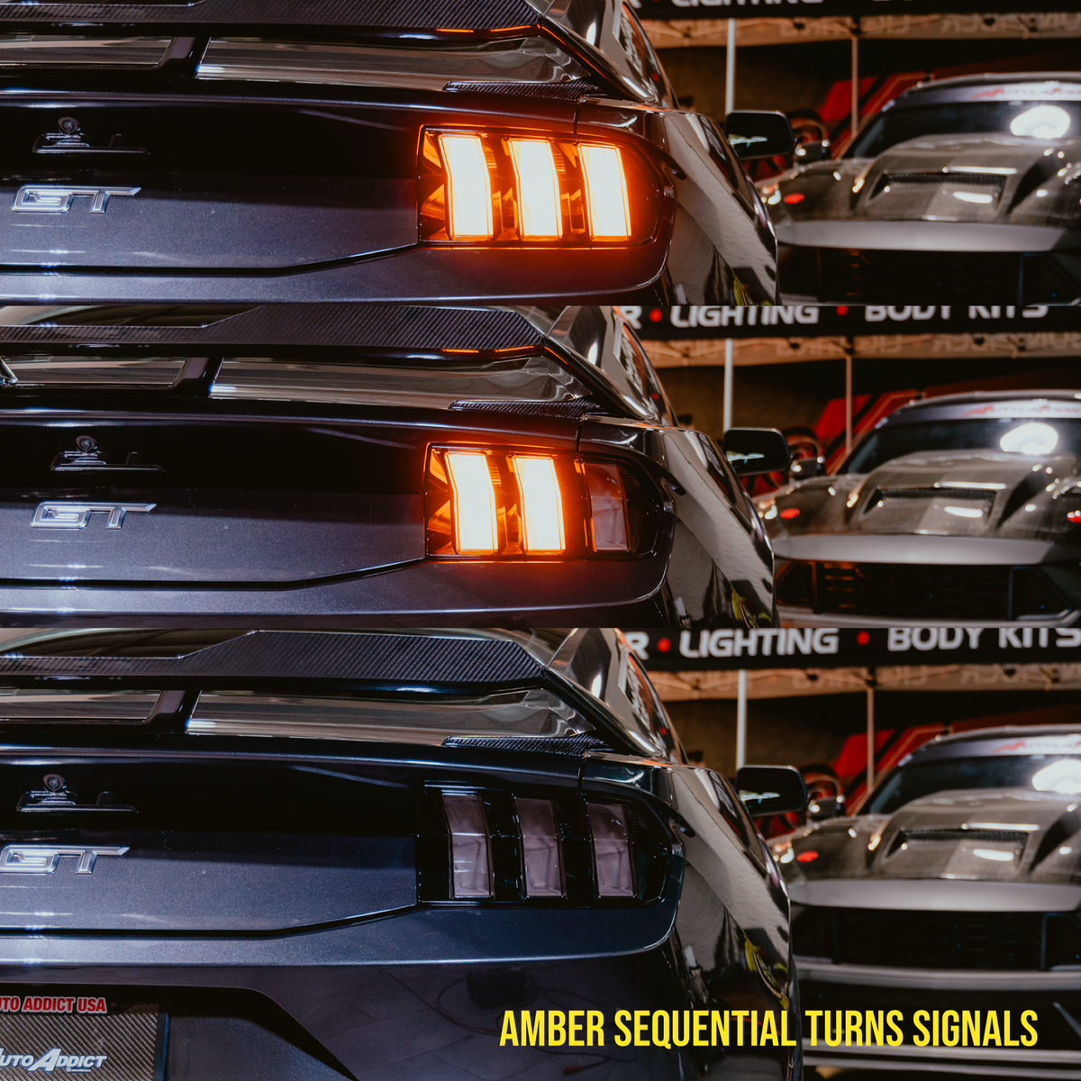 2024-2026 Ford Mustang S650 Smoked Euro Style LED Tail Lights