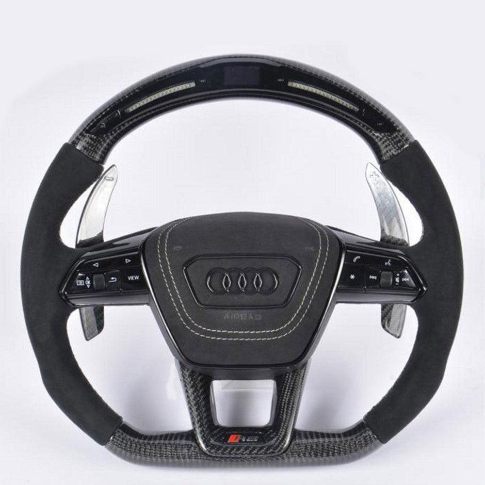 2015-2026+ Audi Q3/Q5/Q7/Q8 Custom Carbon Fiber Steering Wheel - AutoLEDTech.com