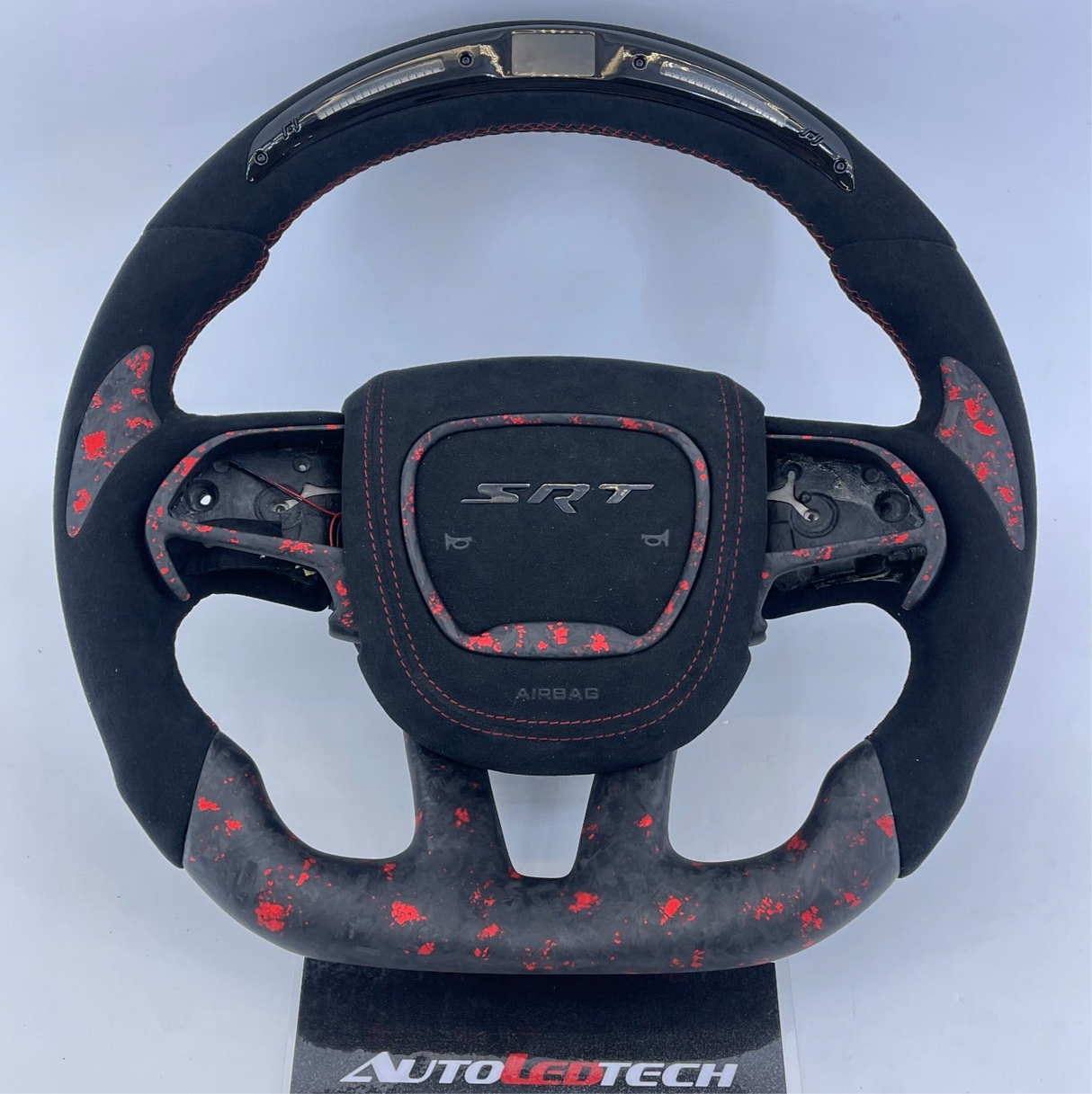 2015-2023 Dodge Charger Challenger Custom Carbon Fiber LED Steering Wheel - AutoLEDTech.com