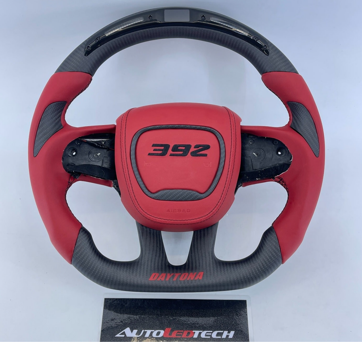 2015-2023 Dodge Charger Challenger Custom Carbon Fiber LED Steering Wheel - AutoLEDTech.com