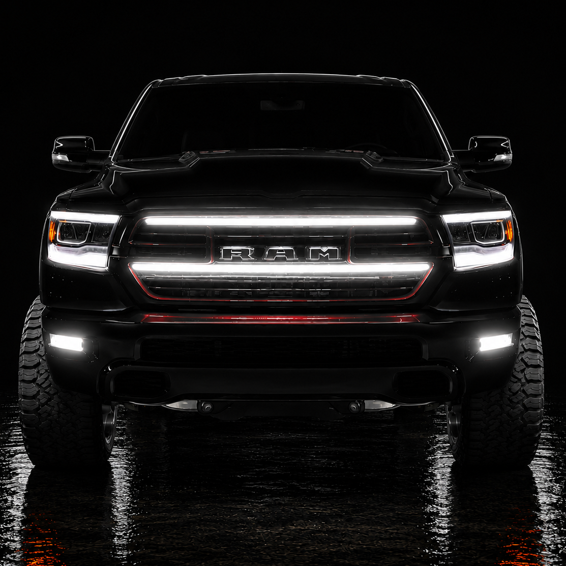 2019-2024 Ram 1500 Laramie LED Grill Accent Lights Bar Kit - AutoLEDTech.com