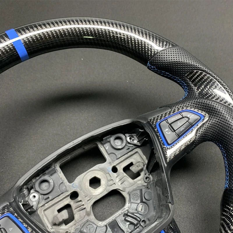 2015-2026+ Ford Focus RS ST Carbon Fiber Steering Wheel w/ LED Display - AutoLEDTech.com