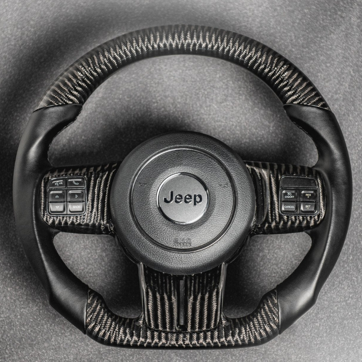 2019-2026+ Jeep Wrangler JL Gladiator JT Custom Carbon Fiber Steering Wheel - AutoLEDTech.com