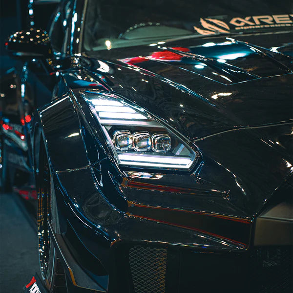 2009-2025+ Nissan GTR NOVA-Series LED Projector Headlights Alpha-Black