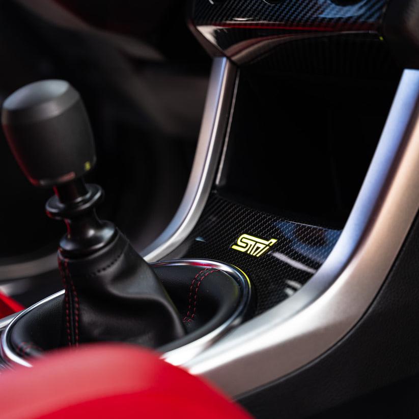 2008-2021 STI RGBW Flow Series LED Shifter Trim Badge - Lit Logos