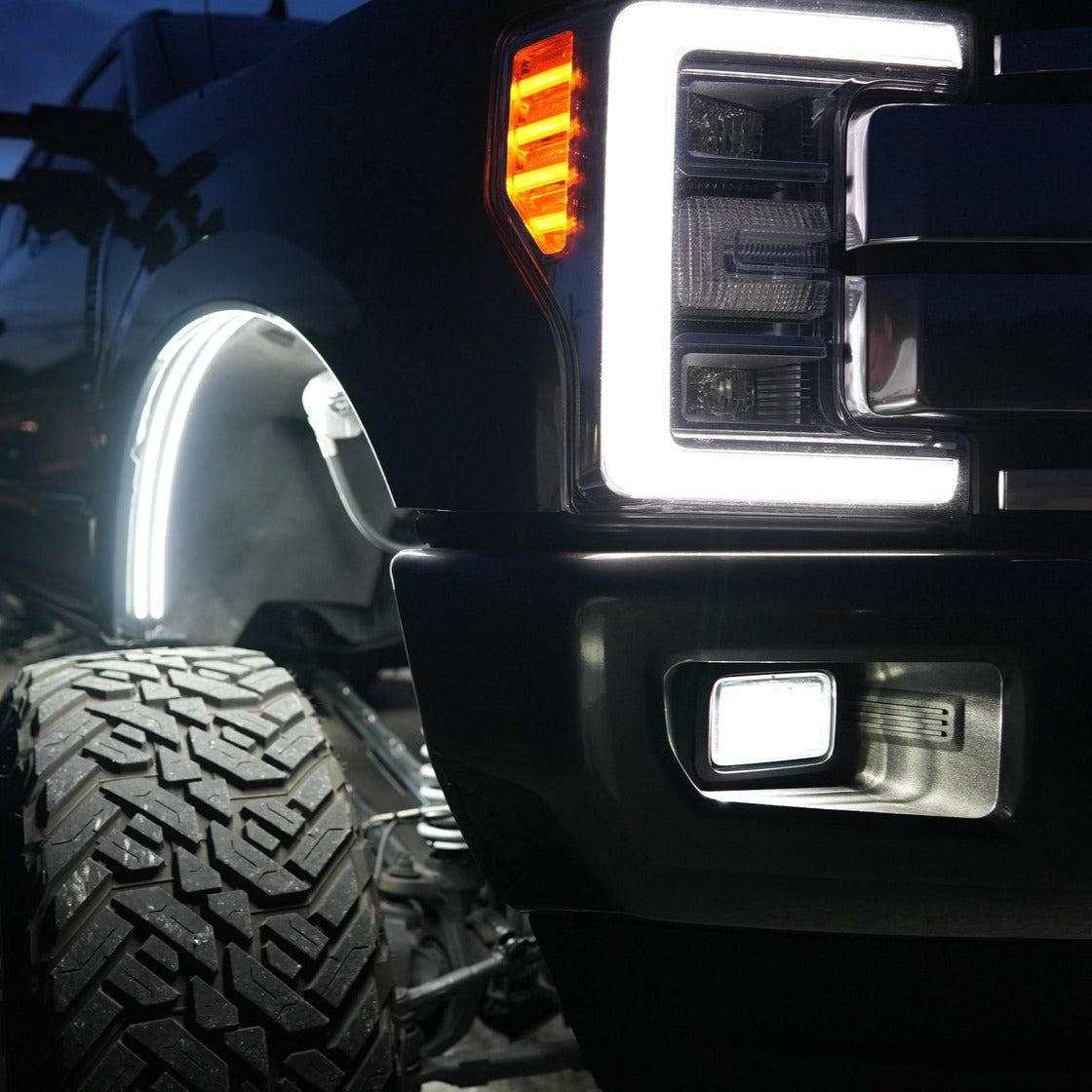 RGBW LED Truck Fender Arch Lights Kit
