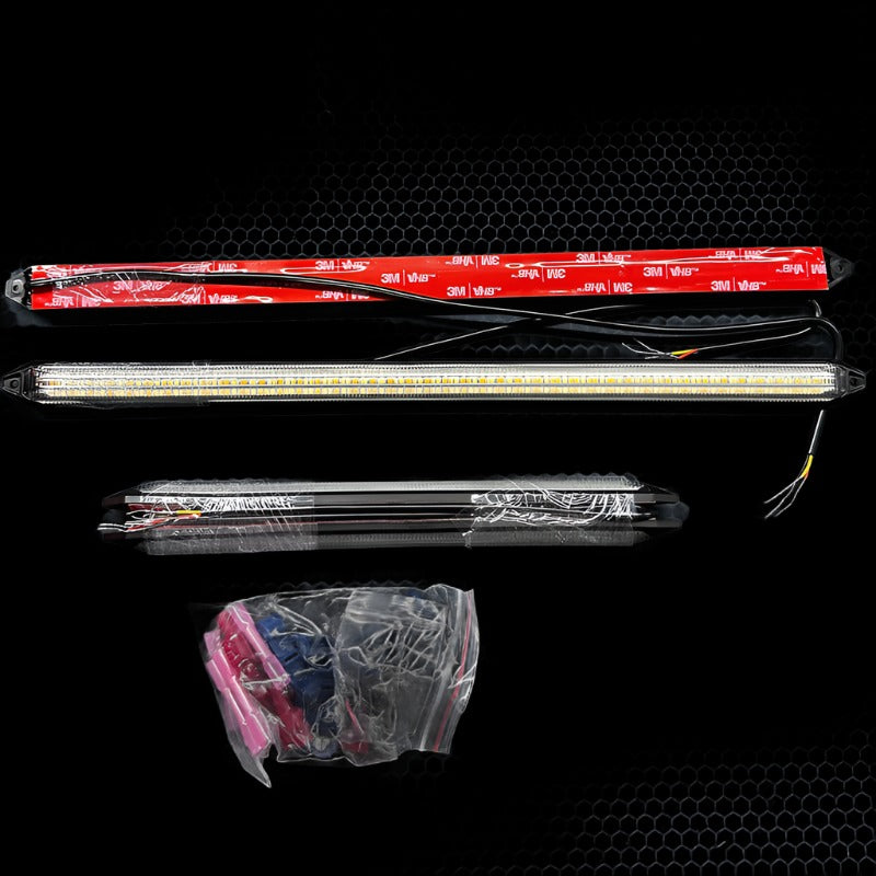 6"-22" V2 ANIMATED SWITCHBACK White/Amber LED DRL Grill Accent Lights Bar Kit