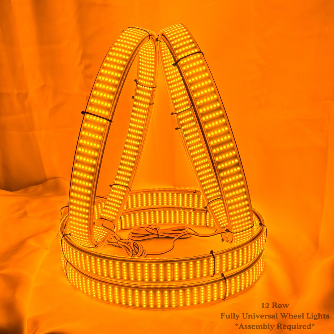 6 or 12 Row Scanning + Turn White LED Wheel Ring Lights Kit