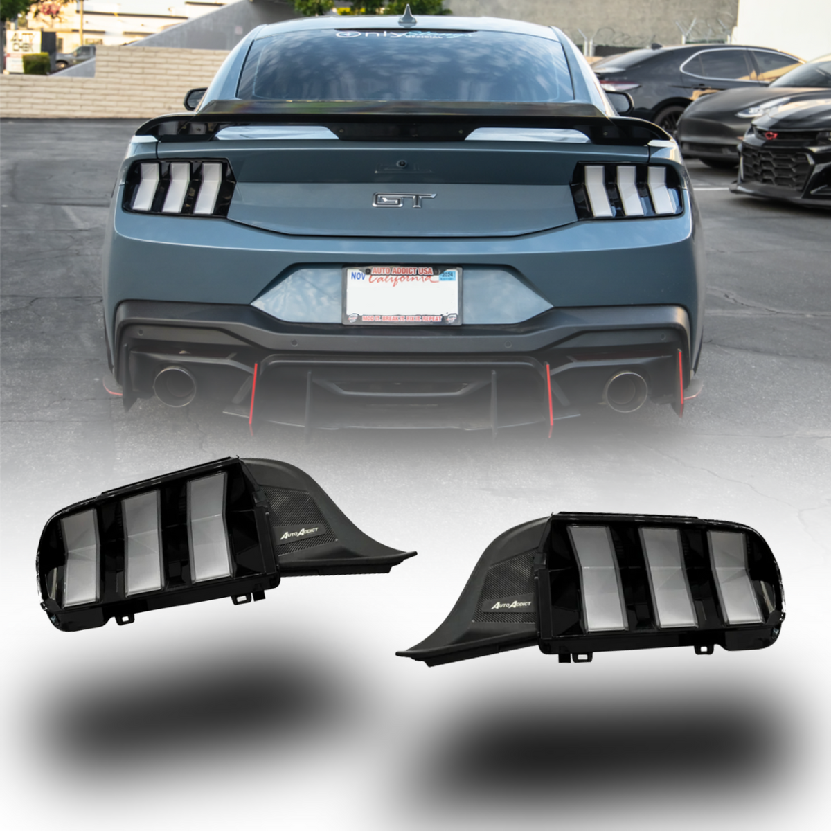2024-2026 Ford Mustang S650 Smoked Euro Style LED Tail Lights