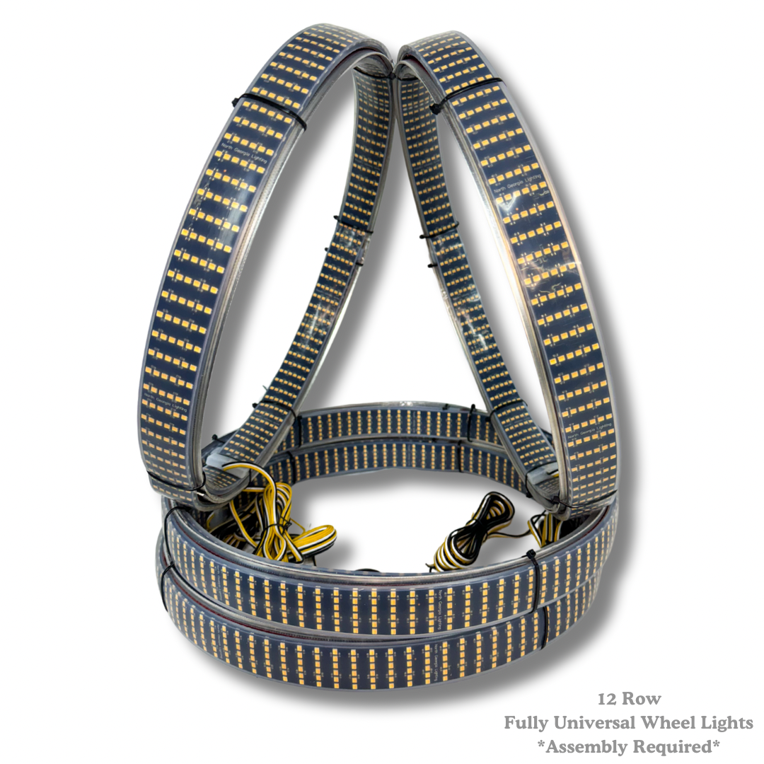 6 or 12 Row Scanning + Turn White LED Wheel Ring Lights Kit