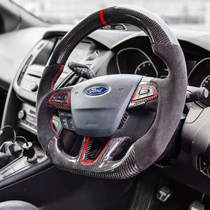 2015-2026+ Ford Focus RS ST Carbon Fiber Steering Wheel w/ LED Display - AutoLEDTech.com