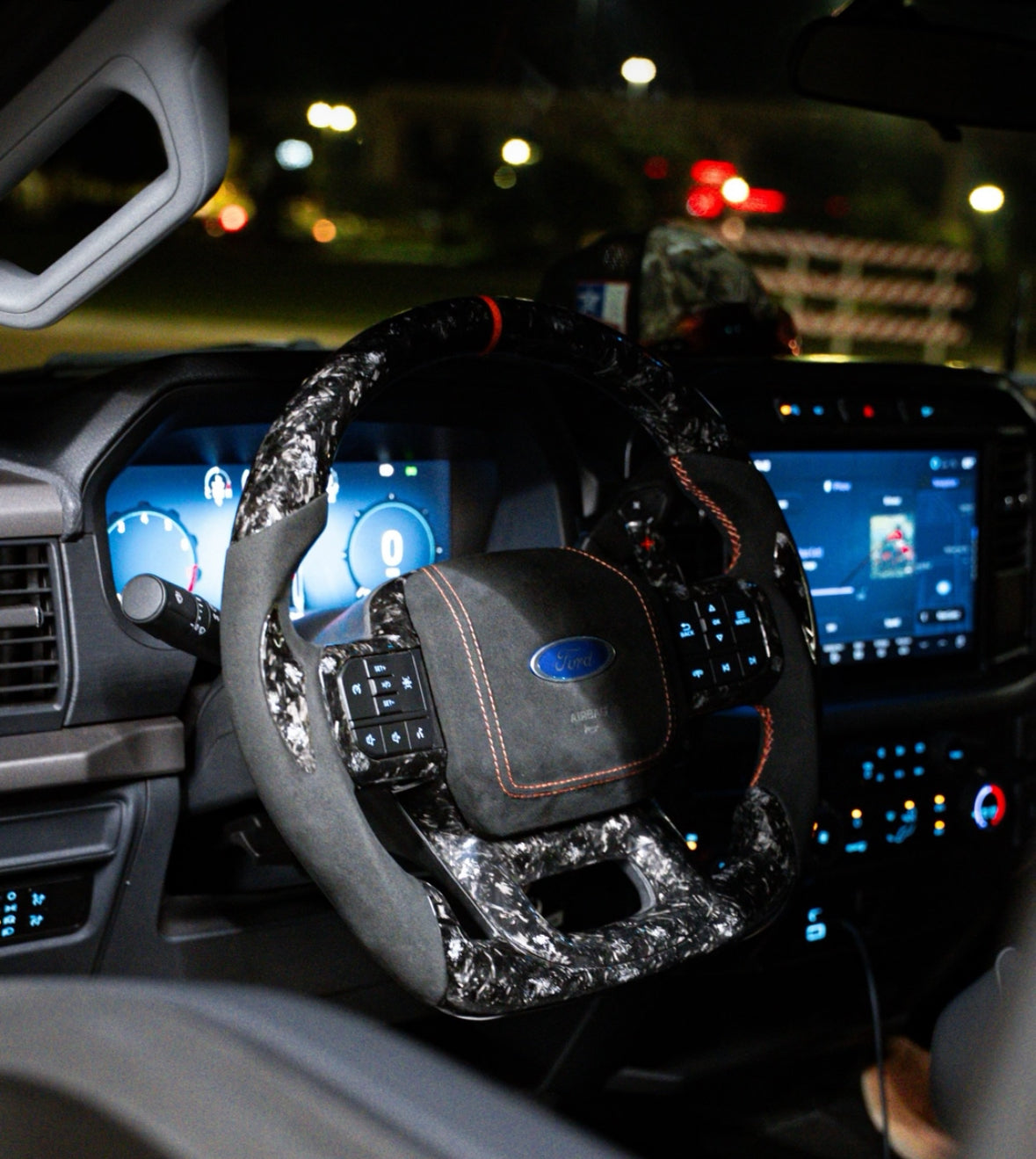 2021-2026+ Ford F150 & Raptor Custom Carbon Fiber LED Steering Wheel - AutoLEDTech.com